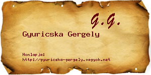 Gyuricska Gergely névjegykártya